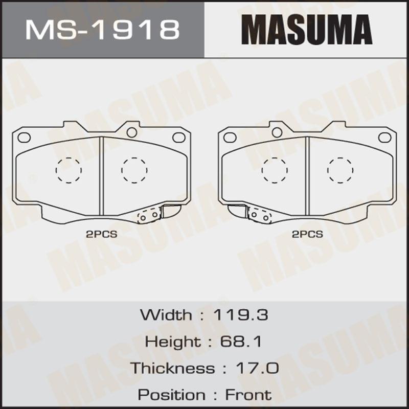 Колодки дисковые MASUMA MS1918