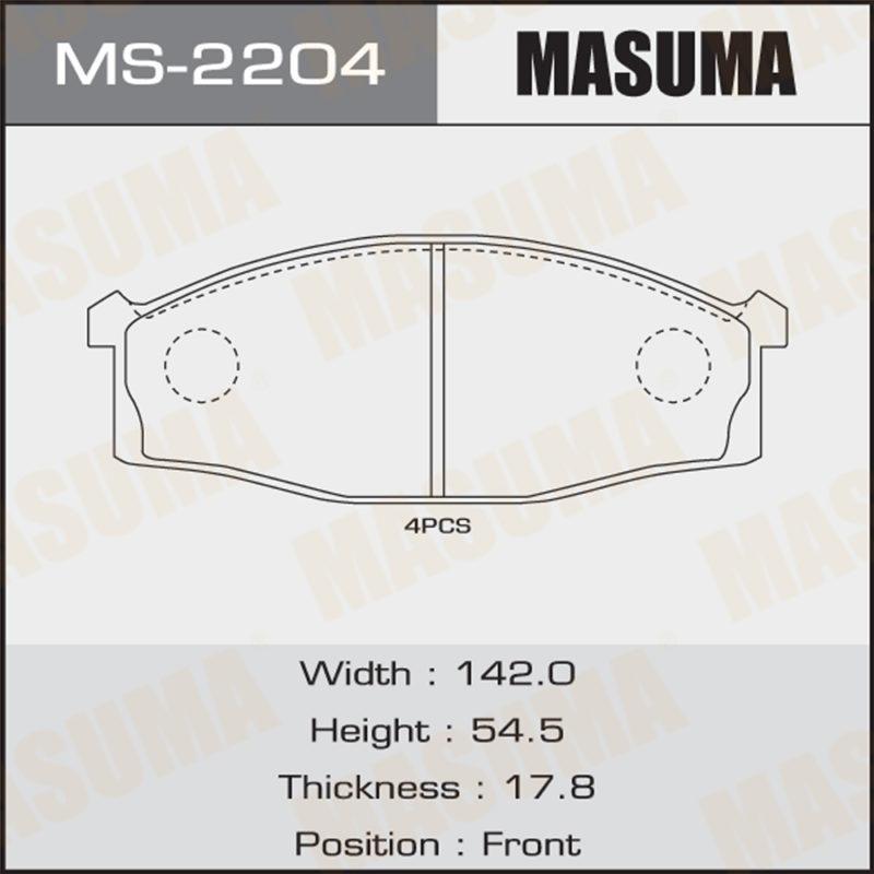 Колодки дискові MASUMA MS2204