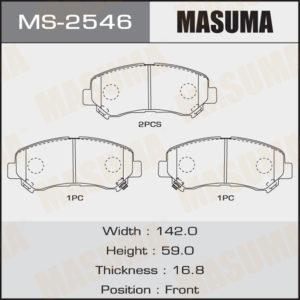 Колодки дискові MASUMA MS2546