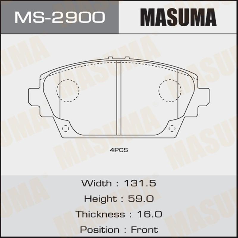 Колодки дисковые MASUMA MS2900