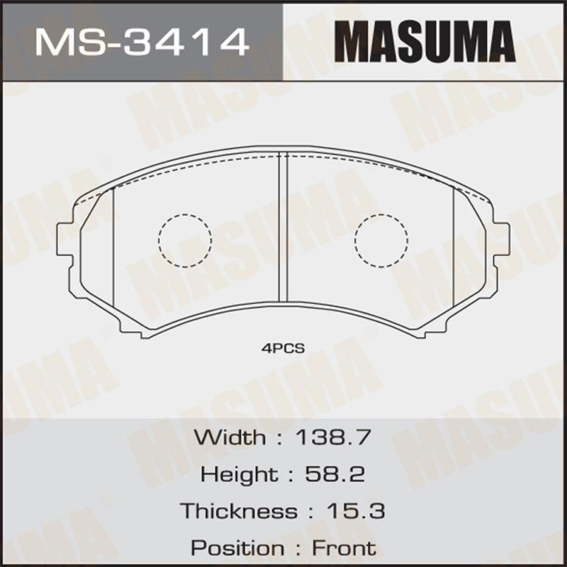 Колодки дискові MASUMA MS3414