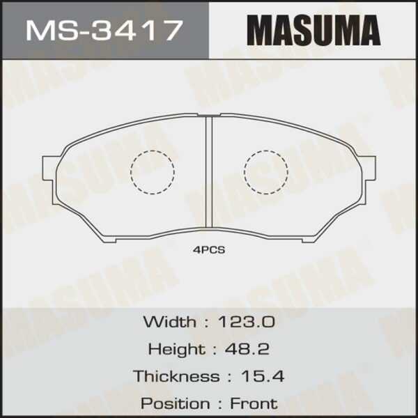 Колодки дискові MASUMA MS3417