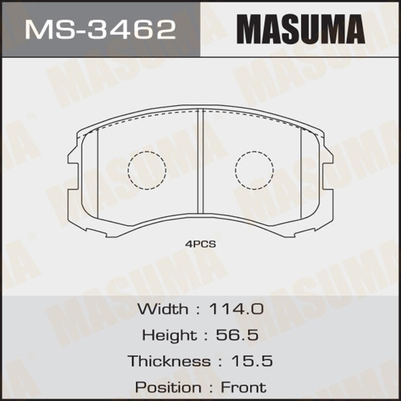 Колодки дискові MASUMA MS3462