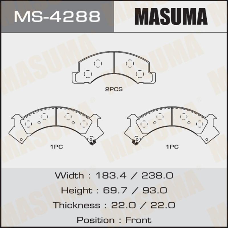 Колодки дискові MASUMA MS4288