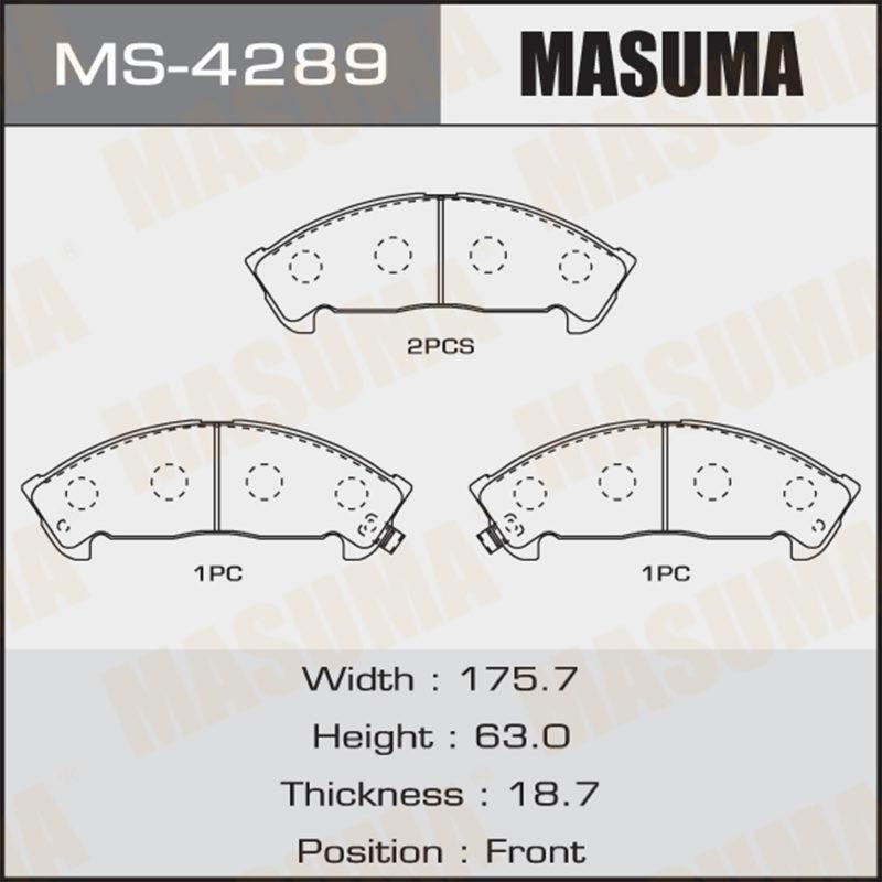 Колодки дискові MASUMA MS4289