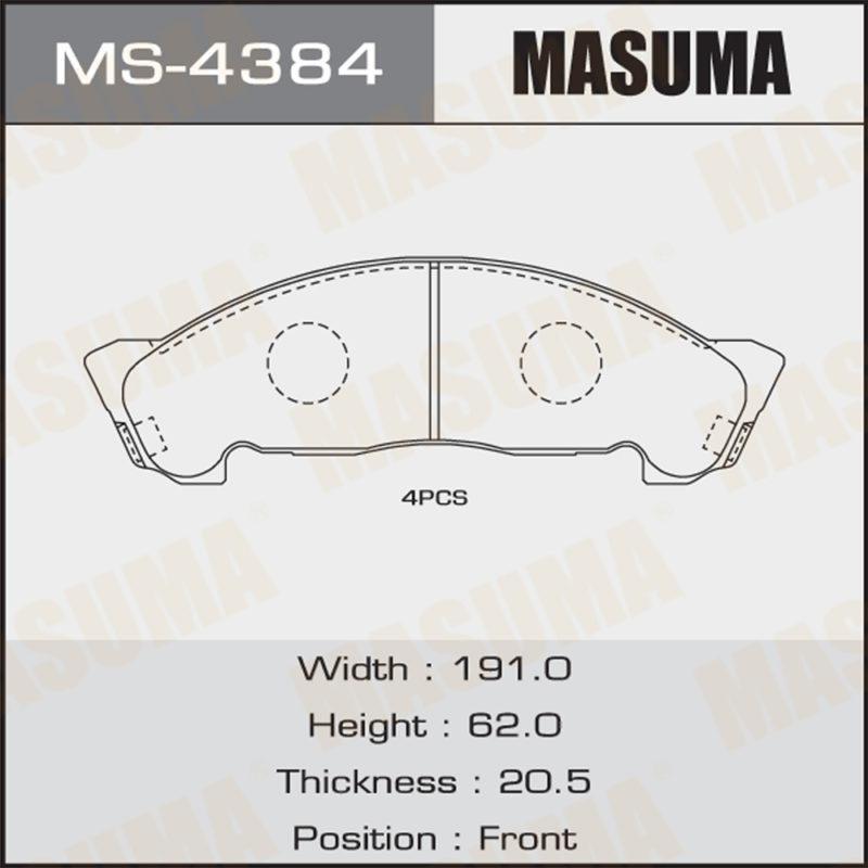 Колодки дискові MASUMA MS4384