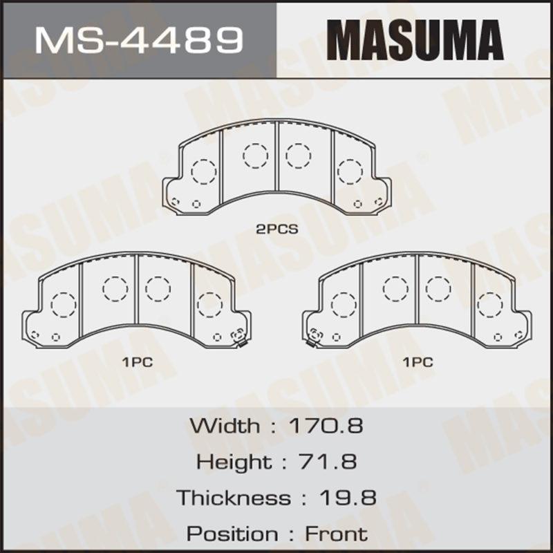 Колодки дискові MASUMA MS4489