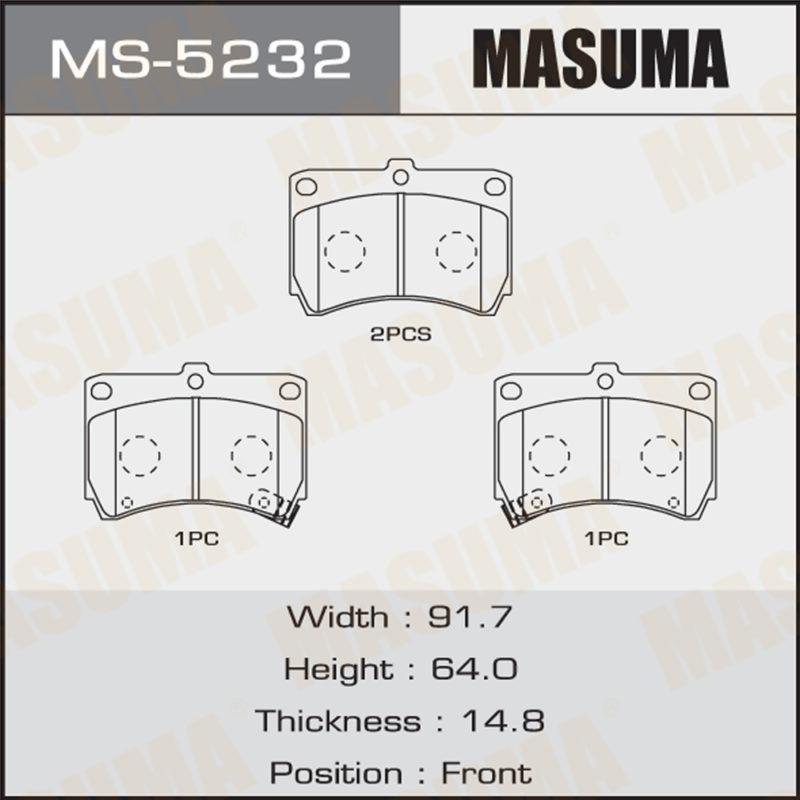 Колодки дискові MASUMA MS5232