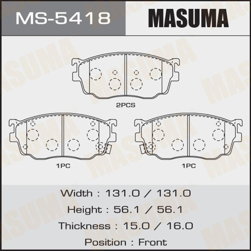 Колодки дисковые MASUMA MS5418