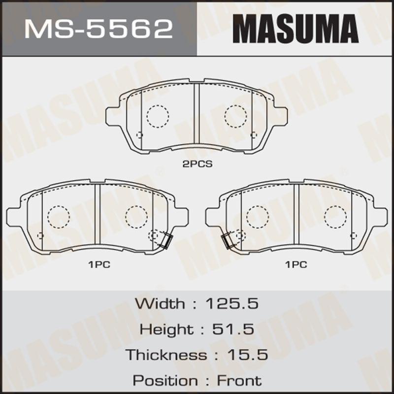 Колодки дискові MASUMA MS5562