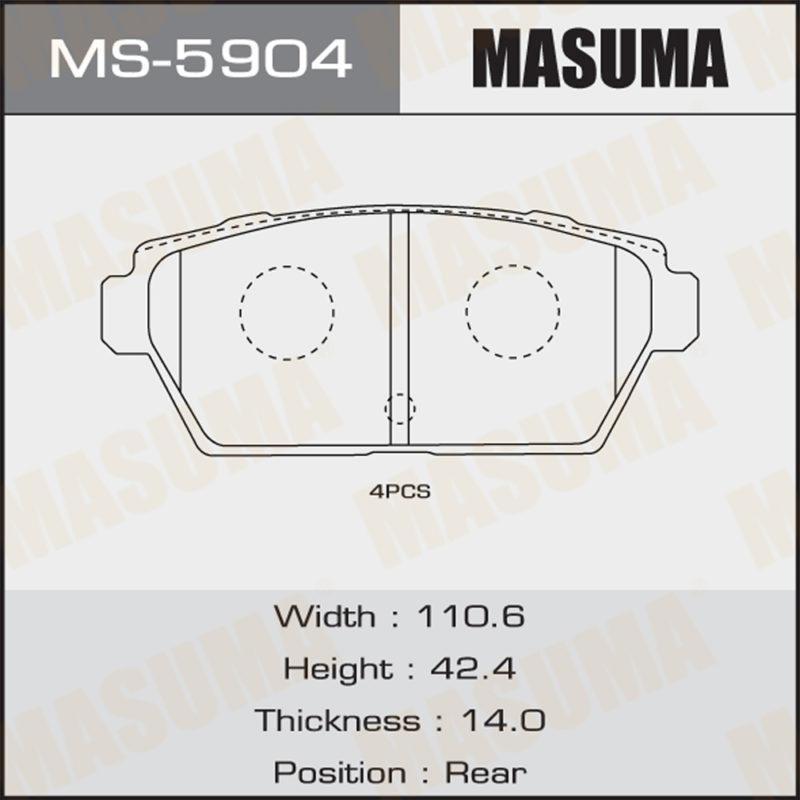 Колодки дисковые MASUMA MS5904
