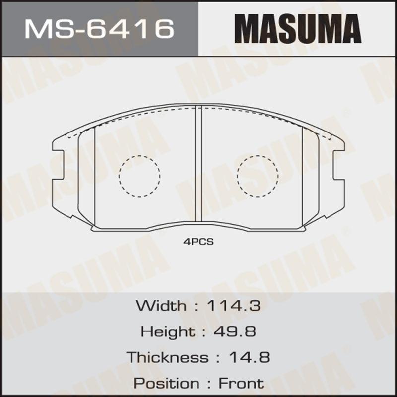 Колодки дисковые MASUMA MS6416