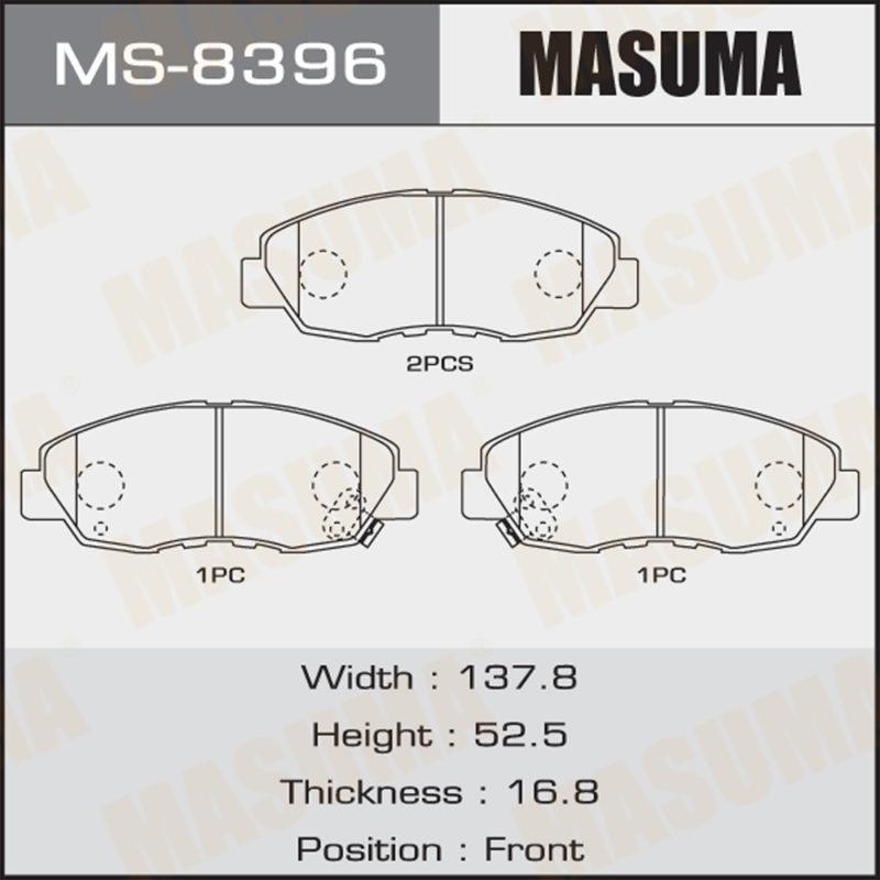 Колодки дисковые MASUMA MS8396