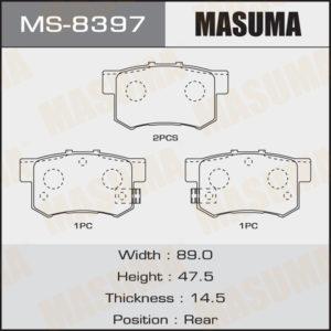 Колодки дискові MASUMA MS8397