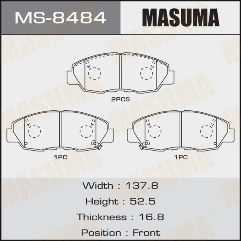Колодки дискові MASUMA MS8484