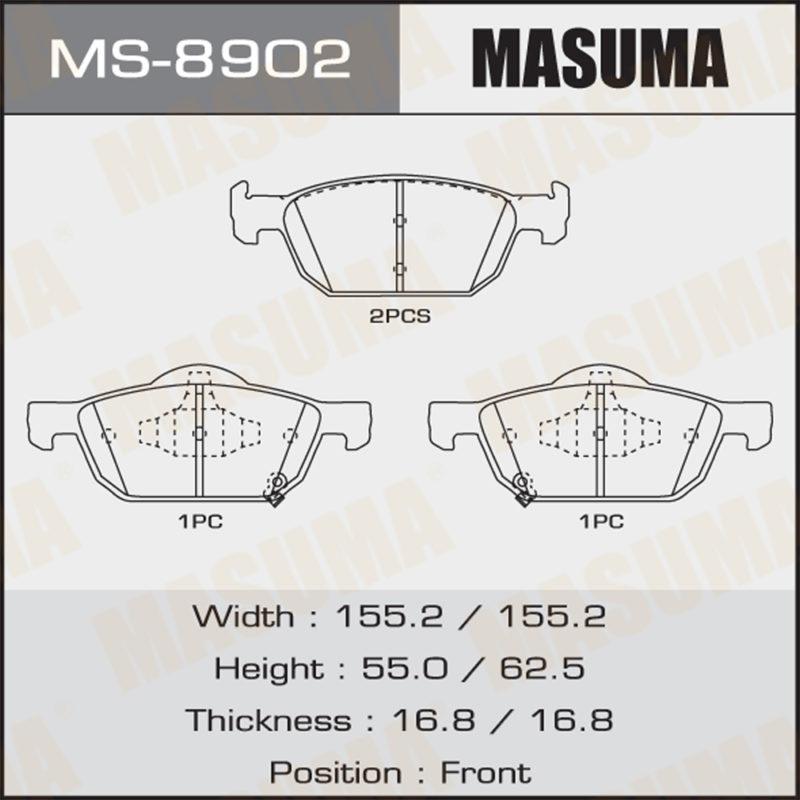 Колодки дискові MASUMA MS8902