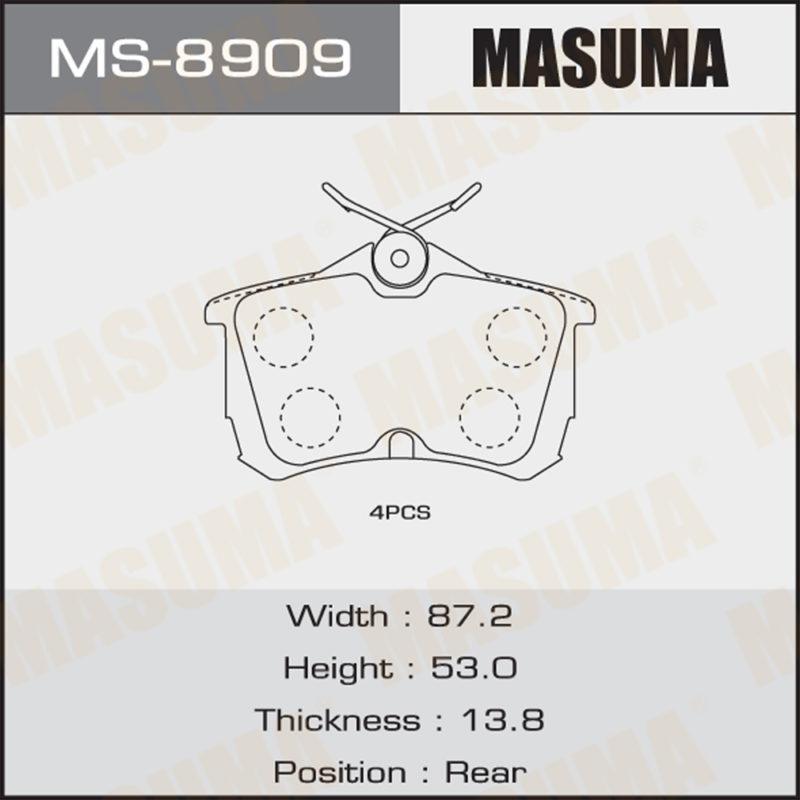 Колодки дискові MASUMA MS8909