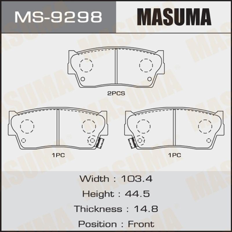 Колодки дисковые MASUMA MS9298