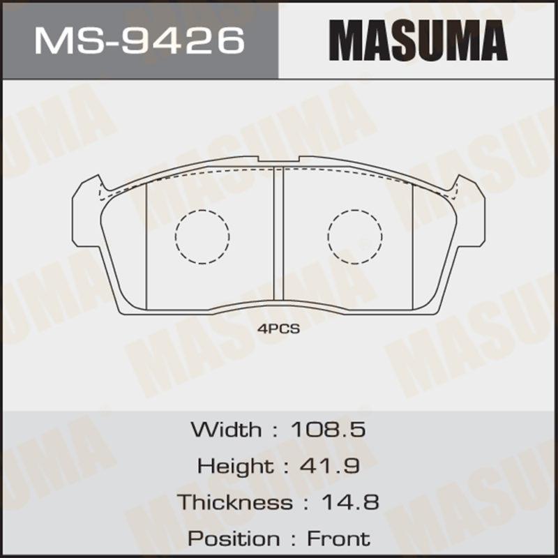 Колодки дисковые MASUMA MS9426
