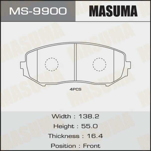 Колодки дискові MASUMA MS9900