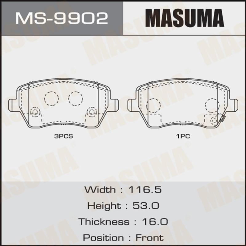 Колодки дисковые MASUMA MS9902