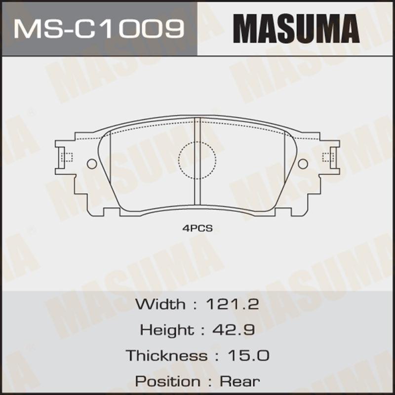 Колодки дискові MASUMA MSC1009