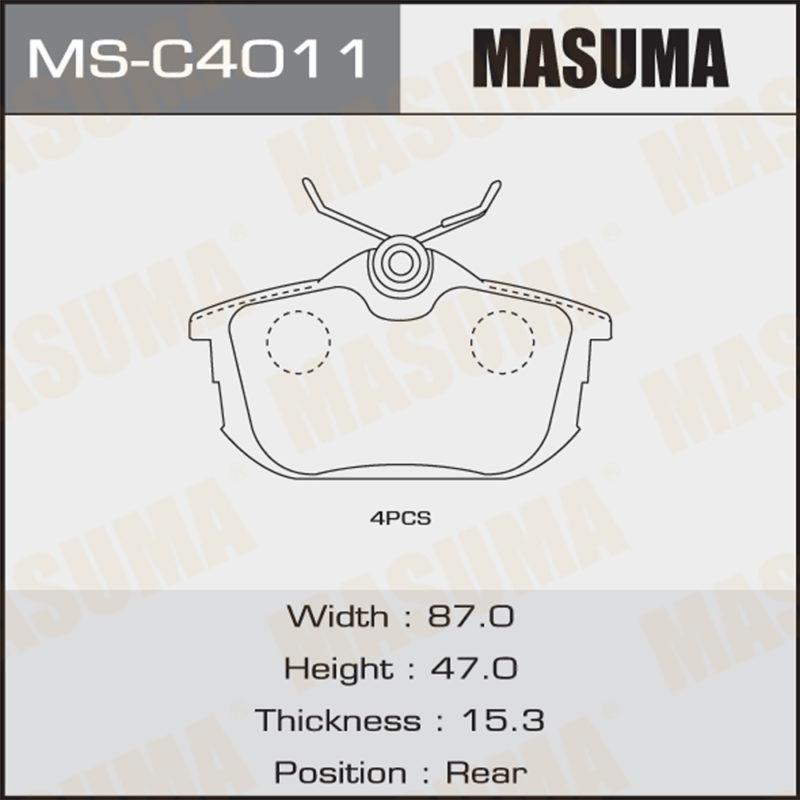 Колодки дисковые MASUMA MSC4011