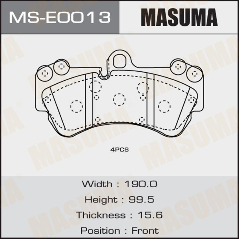 Колодки дискові MASUMA MSE0013