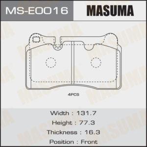 Колодки дисковые MASUMA MSE0016