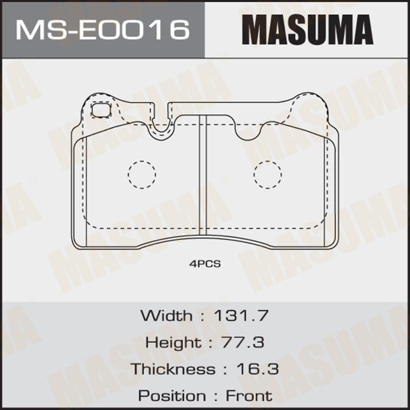 Колодки дискові MASUMA MSE0016