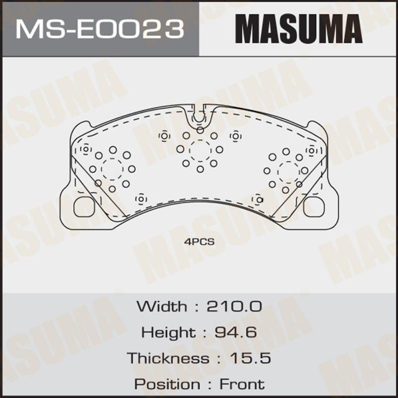 Колодки дискові MASUMA MSE0023