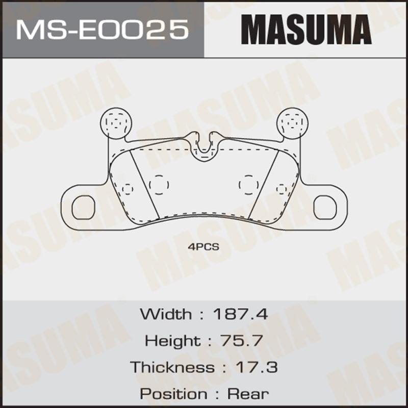 Колодки дискові MASUMA MSE0025
