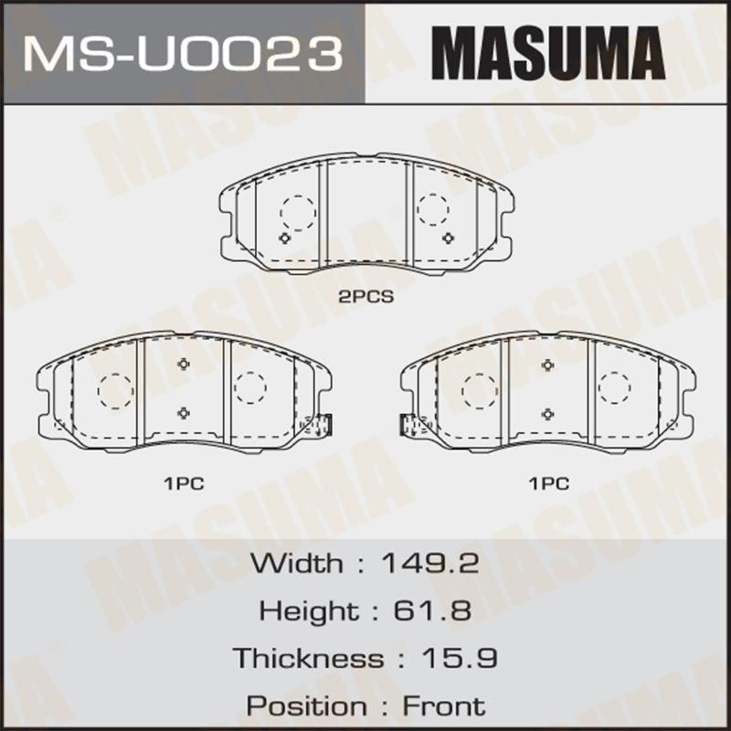 Колодки дискові MASUMA MSU0023
