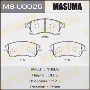 Колодки дискові MASUMA MSU0025