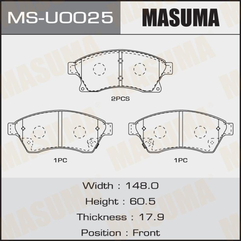 Колодки дискові MASUMA MSU0025