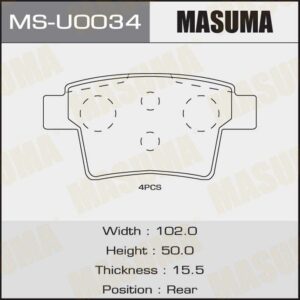 Колодки дискові MASUMA MSU0034