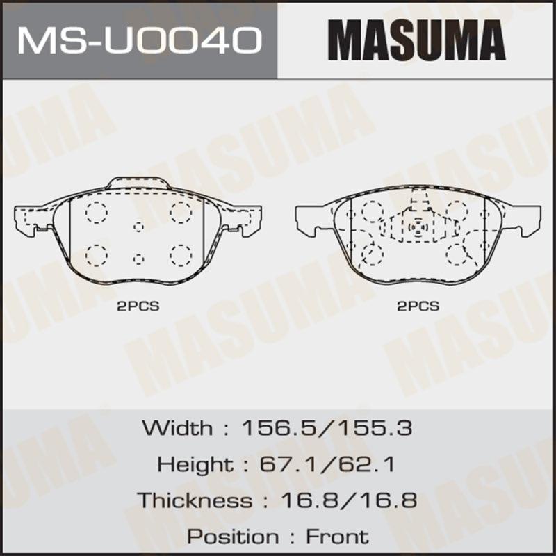 Колодки дискові MASUMA MSU0040