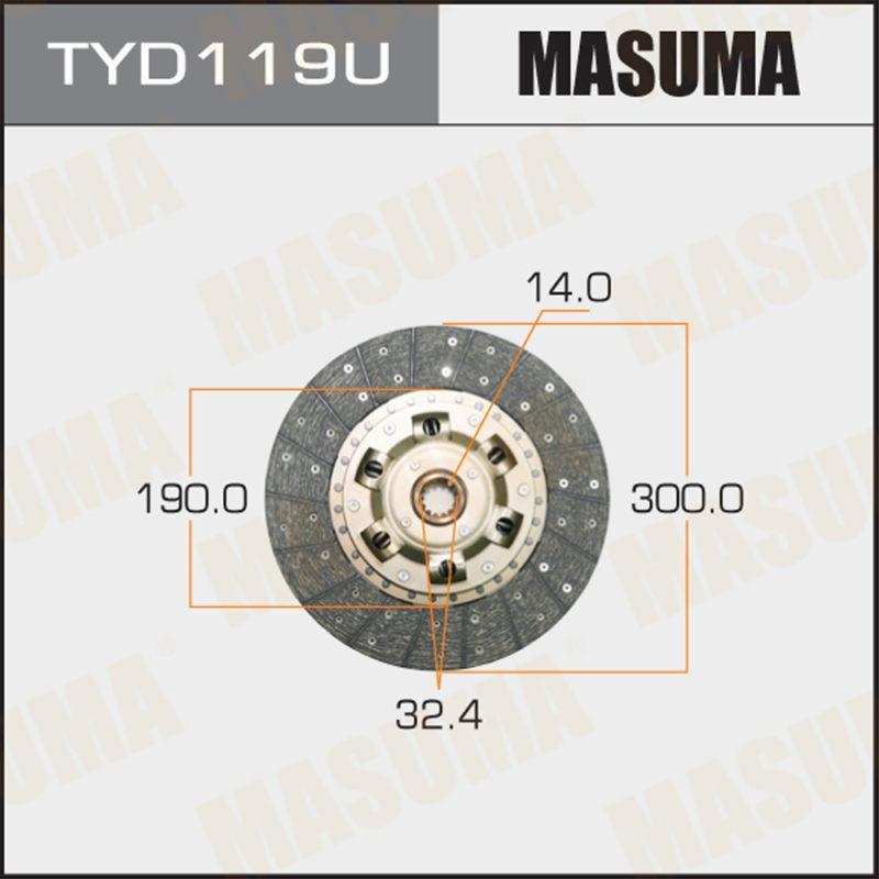 Диск сцепления  MASUMA TYD119U